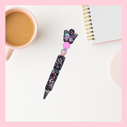 Butterfly Dreams Beadable Pen – Multicolor Glitter Sparkle