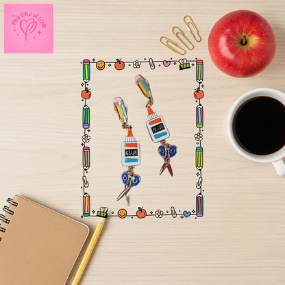 Back-to-School Craft Earrings – Pencil, Glue & Scissors Dangles