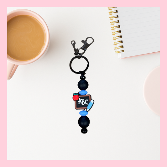 ABC Chalkboard Beaded Keychain – Teacher & Back-to-School Gift