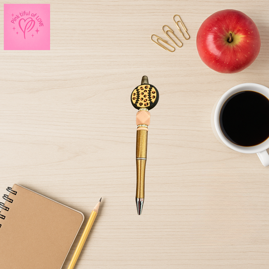 🐆 Leopard Baseball Beadable Pen – Sporty Glam Edition