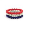 All American-Red, White &amp; Blue Beaded Elastic/Stretch BraceletPink tiful of LOVE