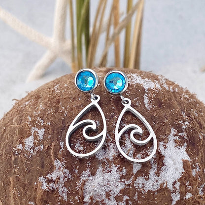 Crystal Stud Wave EarringsPink tiful of LOVE