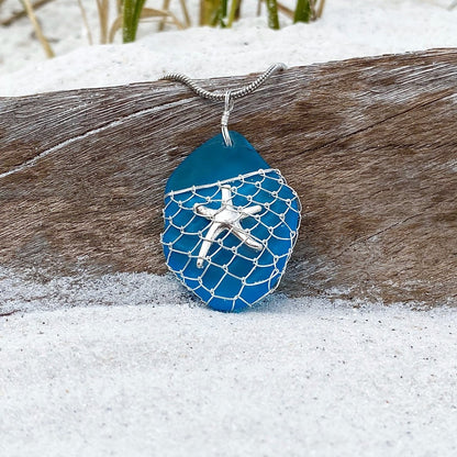 What a Catch - Blue Sea Glass NecklacePink tiful of LOVE
