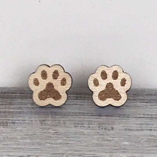 Paw Print Studs
