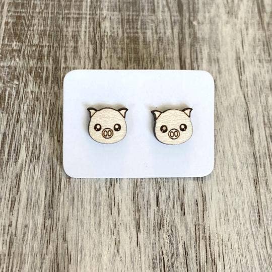 Pig Face Stud EarringsPink tiful of LOVE