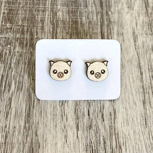 Pig Face Stud Earrings