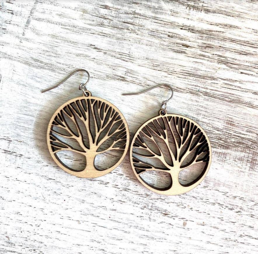 Maple Tree Drop wire earrings