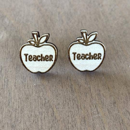Teacher Apple Stud EarringsPink tiful of LOVE