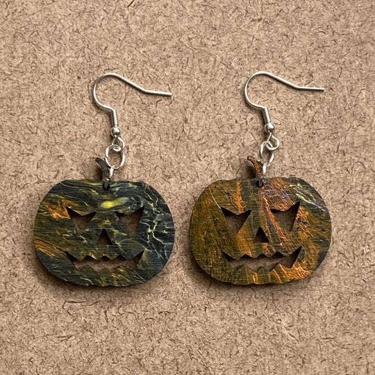 Pumpkin-Tie Dye Halloween Wire earrings