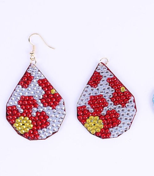 Diamond Painting flora Teardrop Wire EarringsPink tiful of LOVE