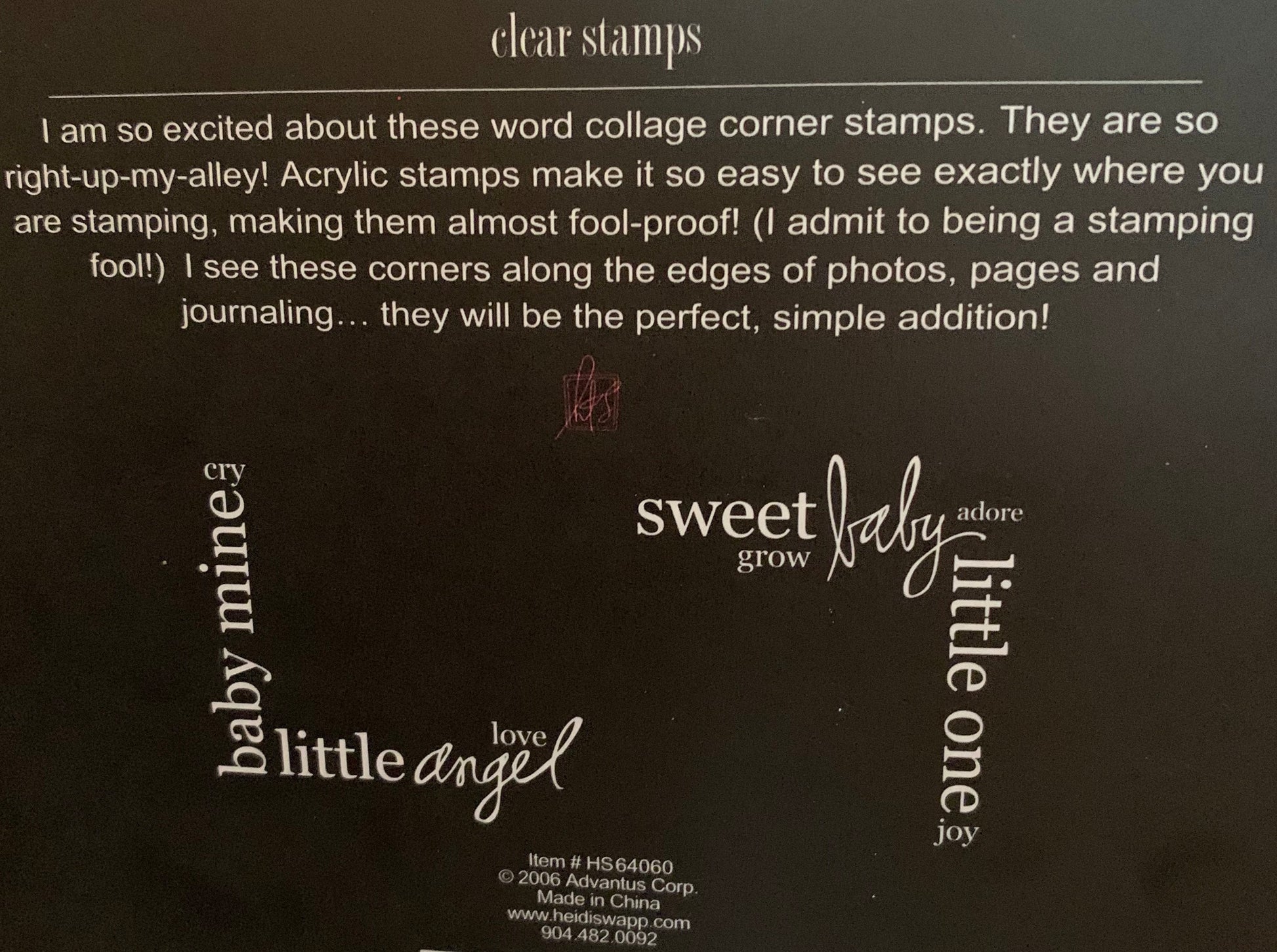 Heidi Swapp Clear Corner StampsPink tiful of LOVE