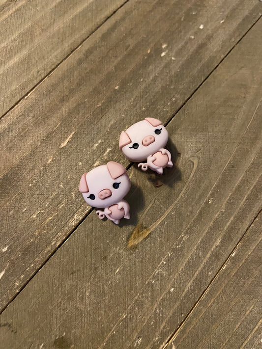 Pig Pen post earrings Earrings (2 different poses to choose)Pink tiful of LOVE