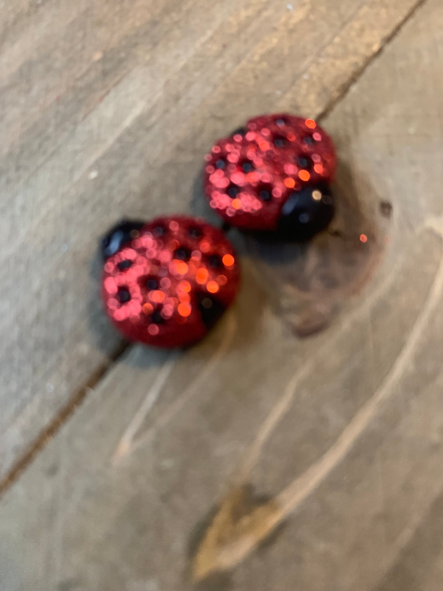 LADYBUG Earrings; sparkly Stud earringsPink tiful of LOVE