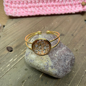 Wildflowers (BT211-23SGCBT) on a Single Gold Cuff Bracelet