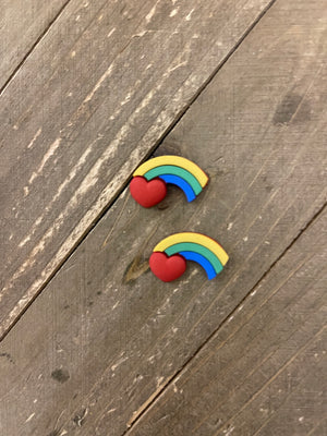 Heart/Rainbow Stud Earrings