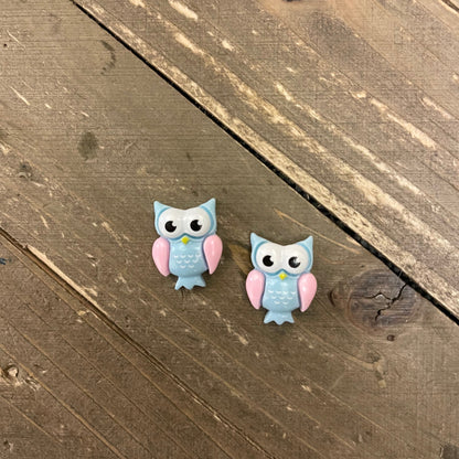 Owls in Pastel colors  Stud  Earrings (3 colors to choose from)Pink tiful of LOVE