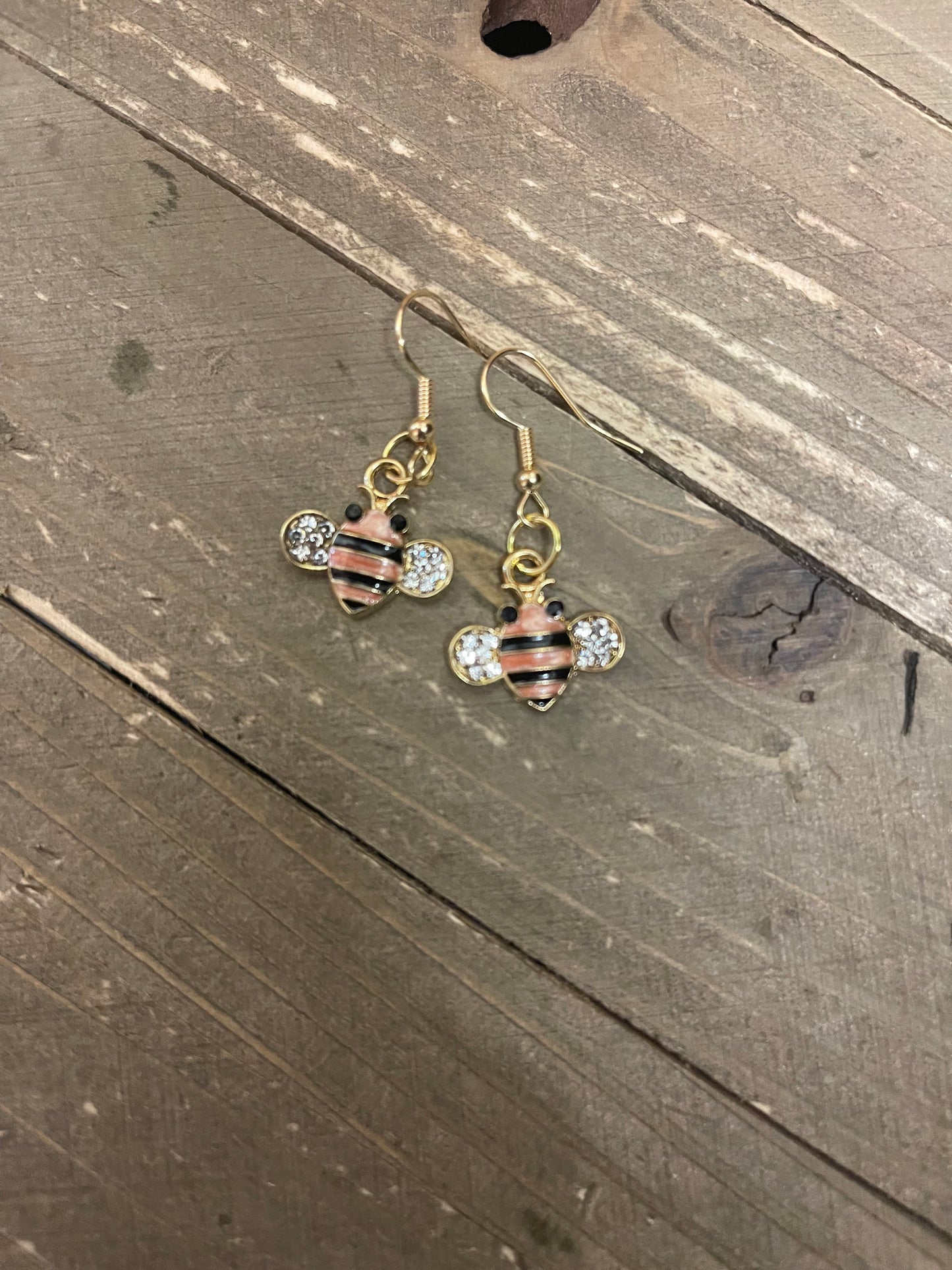 Bumble Bee charm wire earrings