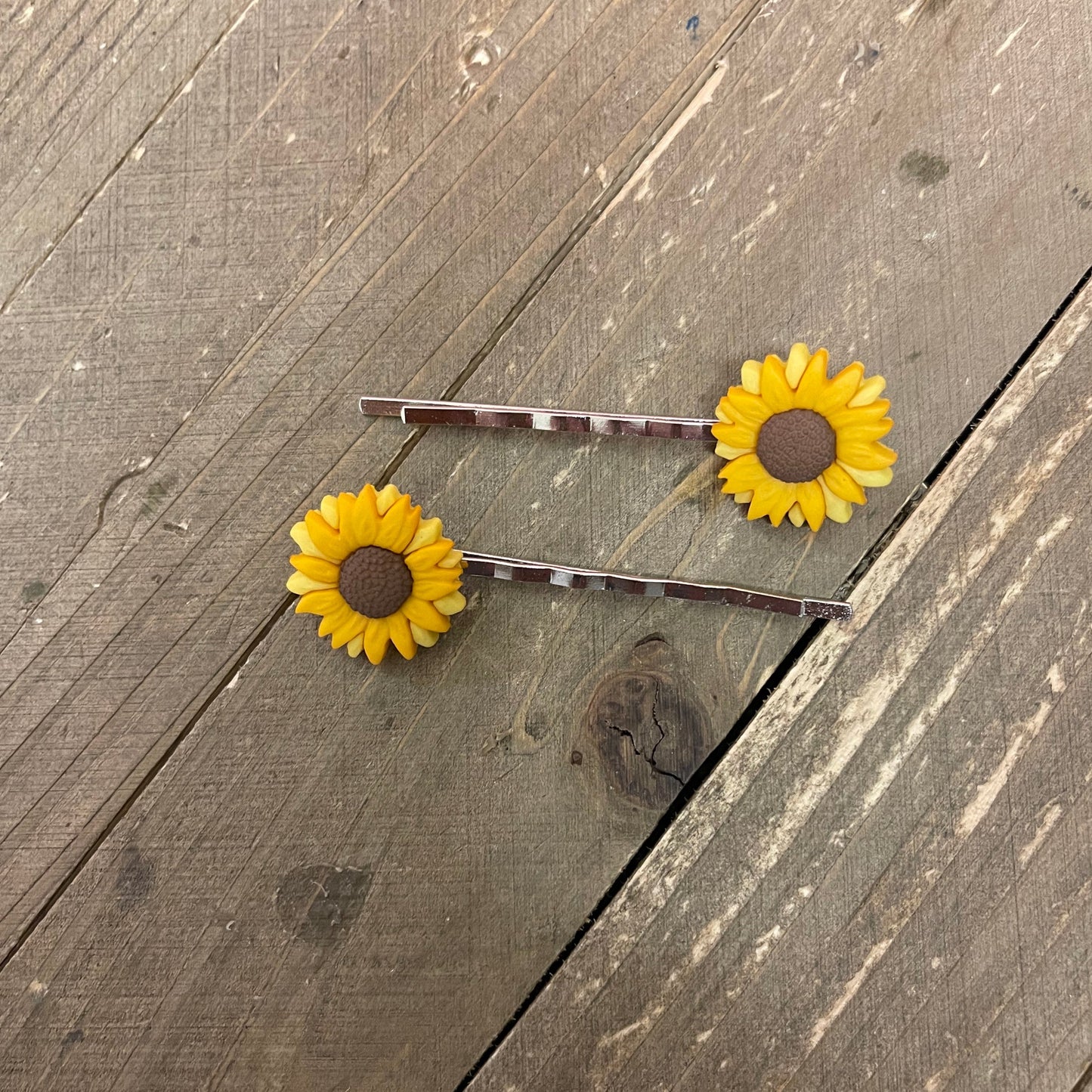 Sunflower Hair clips (a pair)