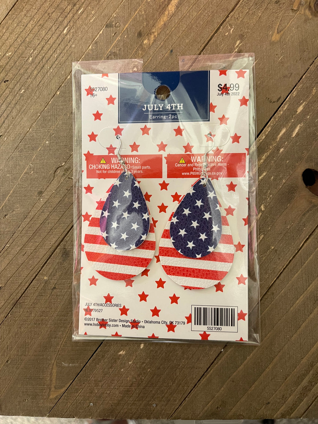 July 4th Teardrop Earrings - Stars & Stripes