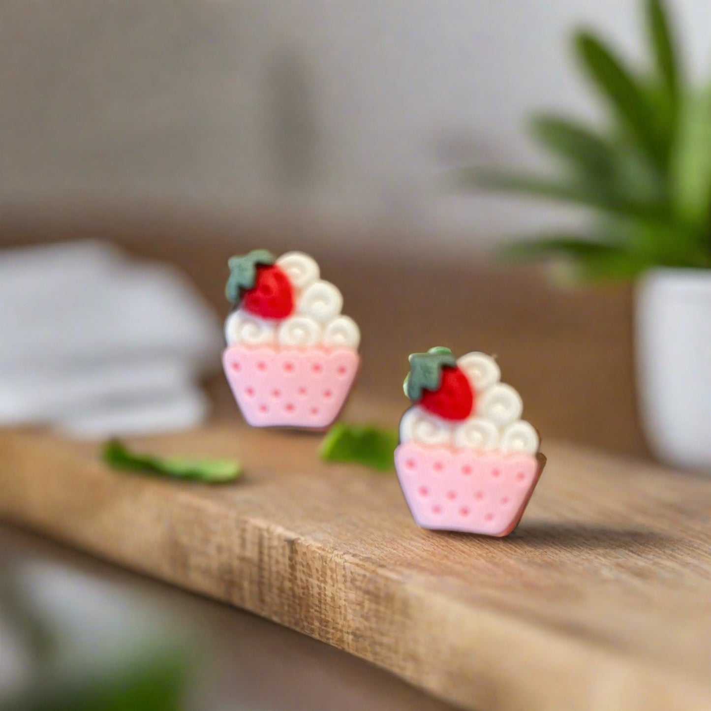 Strawberry Cupcakes Post Earrings