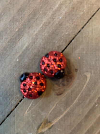 Ladybug Earrings; sparkly Stud earringsPink tiful of LOVE