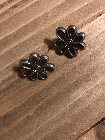 Sterling Silver Flower Post Earrings