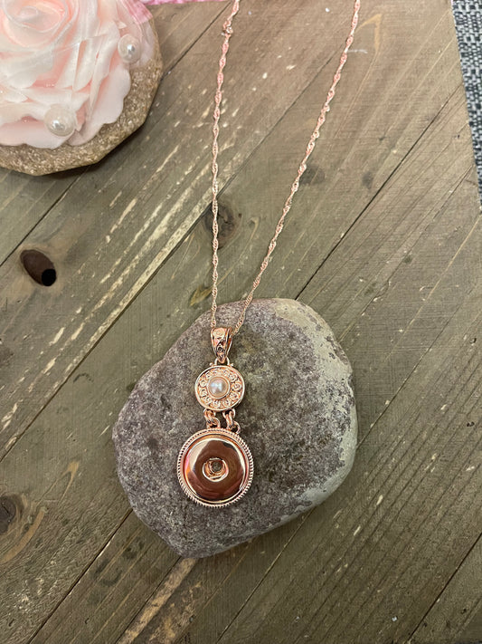 Ginger Snap Necklace - Rose Gold pendant snap necklace - Coordinates with 18-20mm SnapPink tiful of LOVE