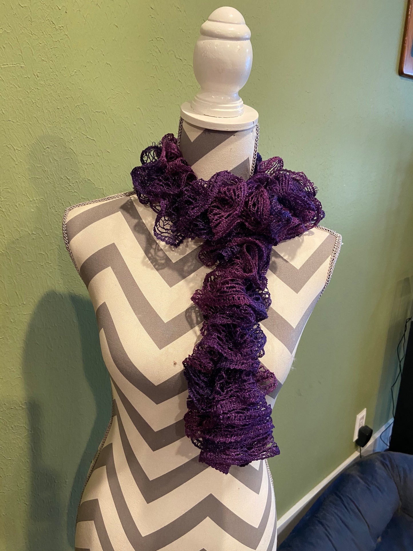 Ruffled Scarf handmade with Sashay Purple yarnPink tiful of LOVE