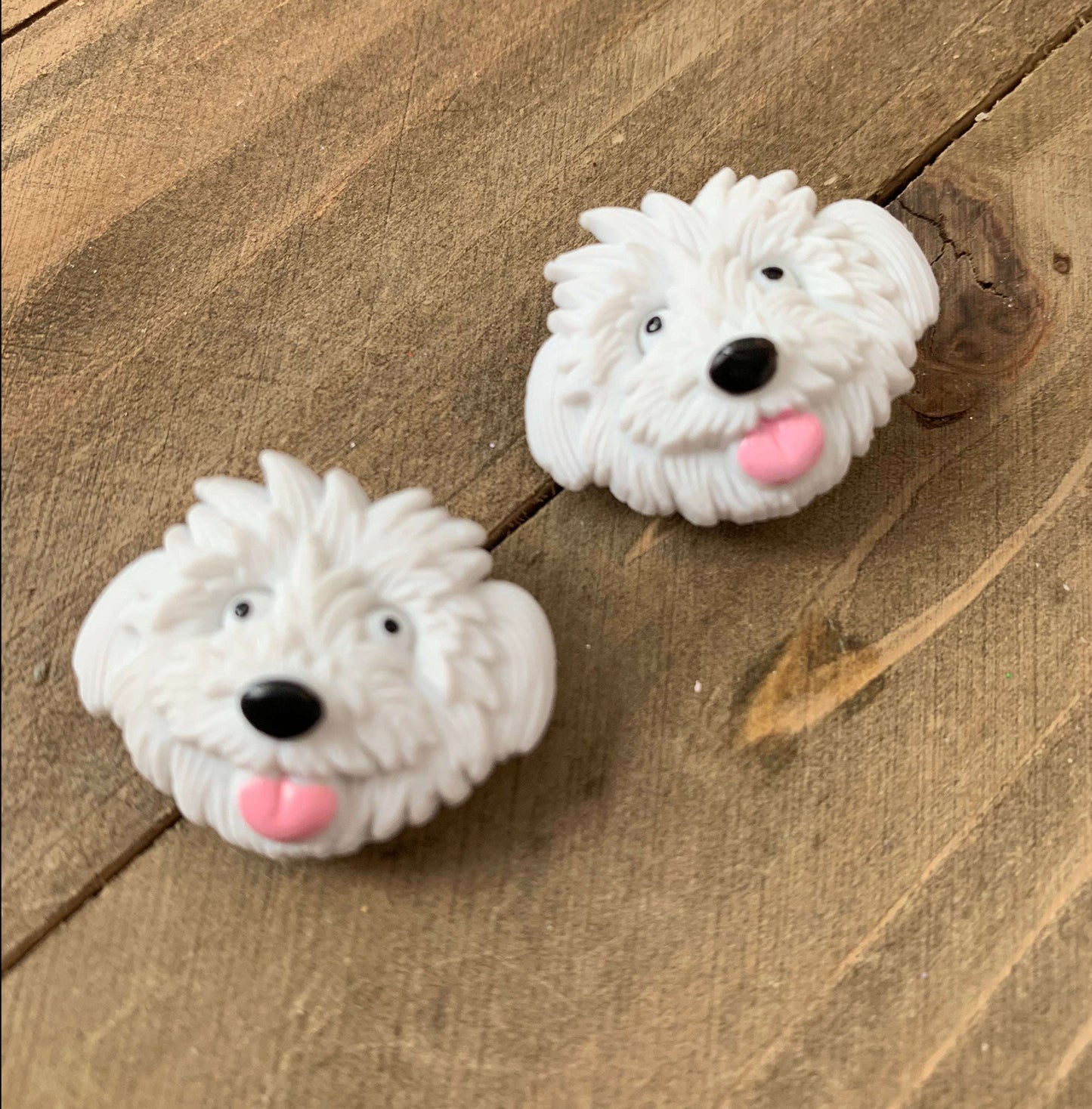 Adorable Fuzzy Face Dog Post Earrings