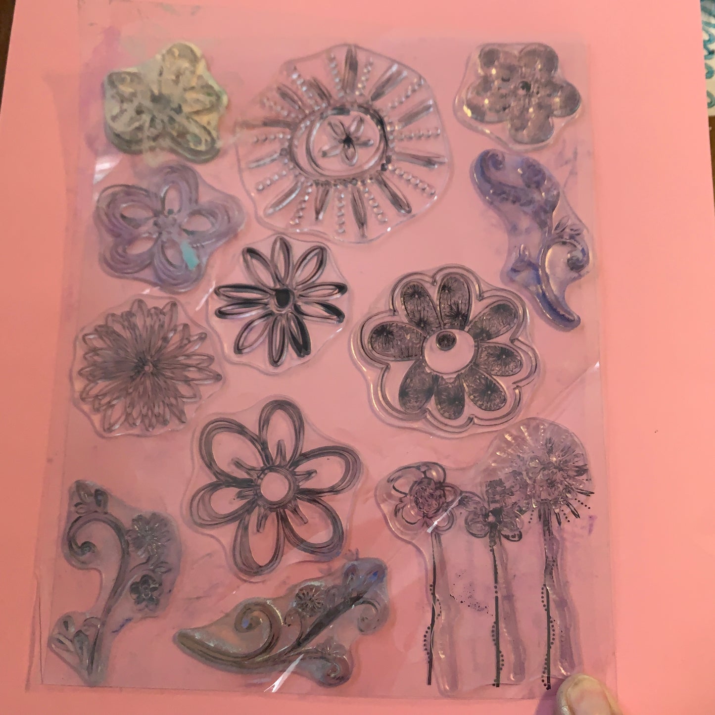 CLEAR STAMPS Lot for Cardmaking or ScrapbookingPink tiful of LOVE