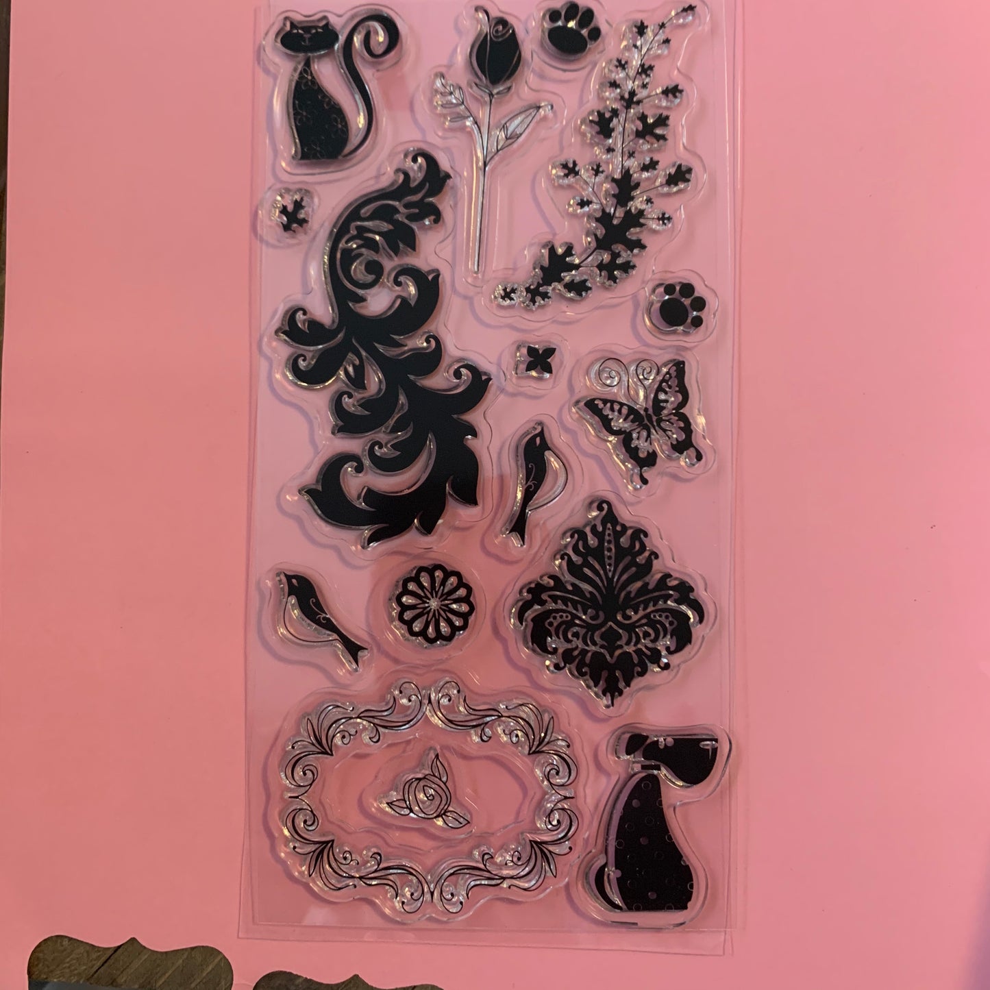 CLEAR STAMPS Lot for Cardmaking or ScrapbookingPink tiful of LOVE