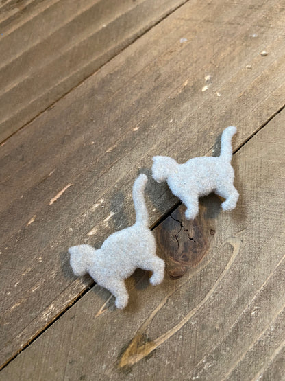 I LOVE CATS Post Earrings  Gray Black velvetyPink tiful of LOVE