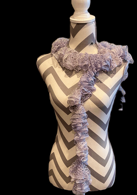 Ruffled Scarf handmade with ICY PERI Sashay yarn