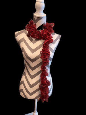 Ruffled Scarf handmade with RUBIES Sashay yarn