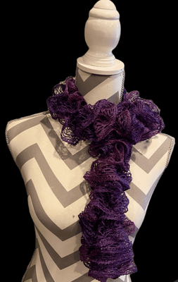 Ruffled Scarf handmade with Sashay Purple yarn