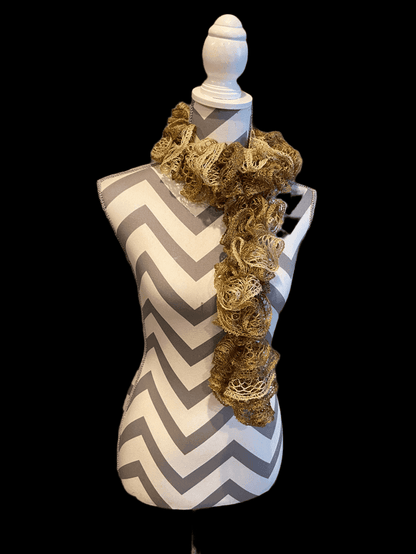 Ruffled Scarf handmade with Golden Metallic Sashay yarn