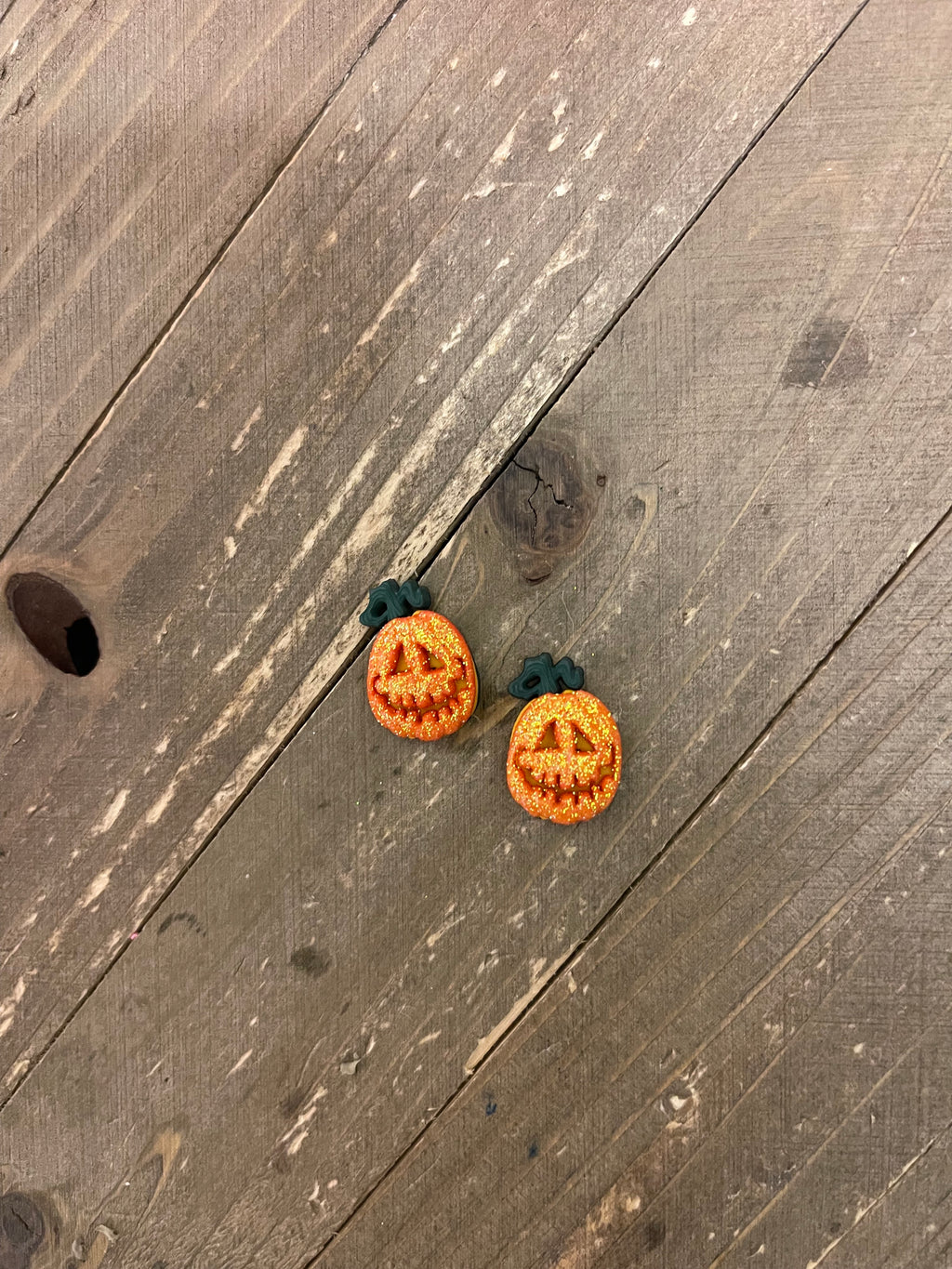 Glitter Pumpkin Stud earrings ER308-3