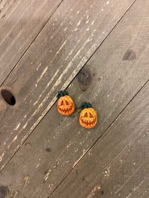 Glitter Pumpkin Stud earrings ER308-3