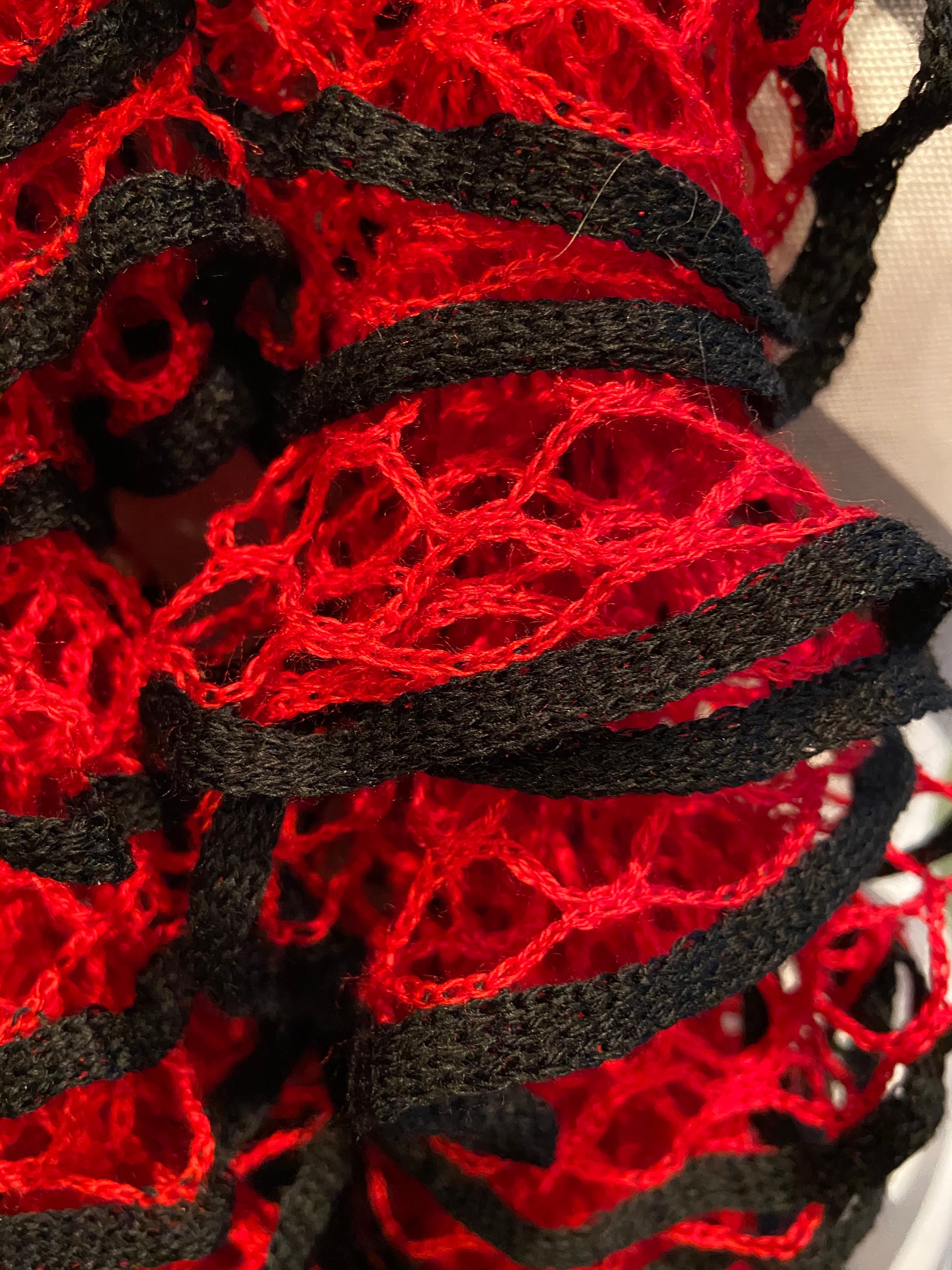 Ruffled Scarf handmade with Starbella Stripes yarn-Hot ShotPink tiful of LOVE