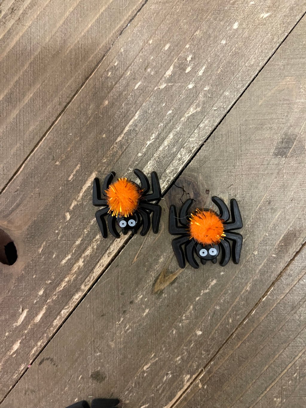 Pom Pom Spider Stud Earrings (4 Pom Pom colors to choose)