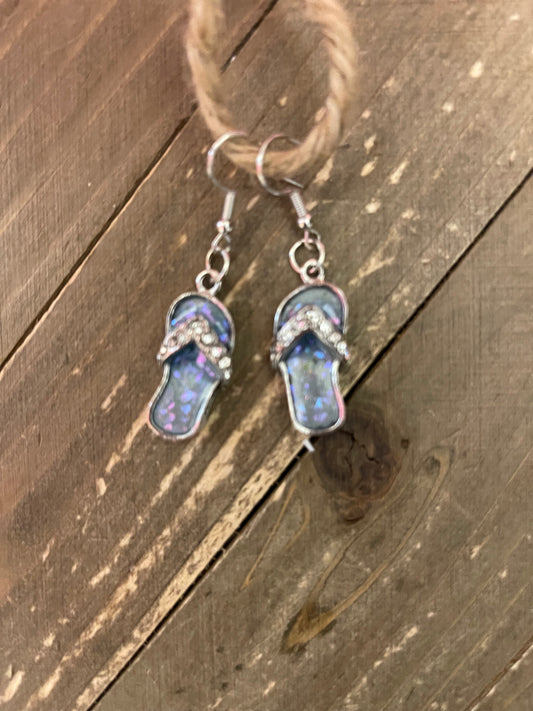 Blue Flip Flop Wire  EarringsPink tiful of LOVE
