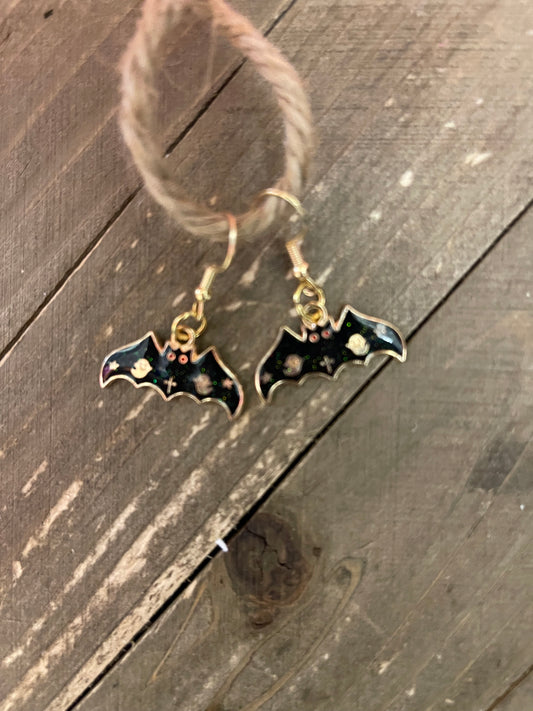 Cosmic Bat charm wire earringsPink tiful of LOVE