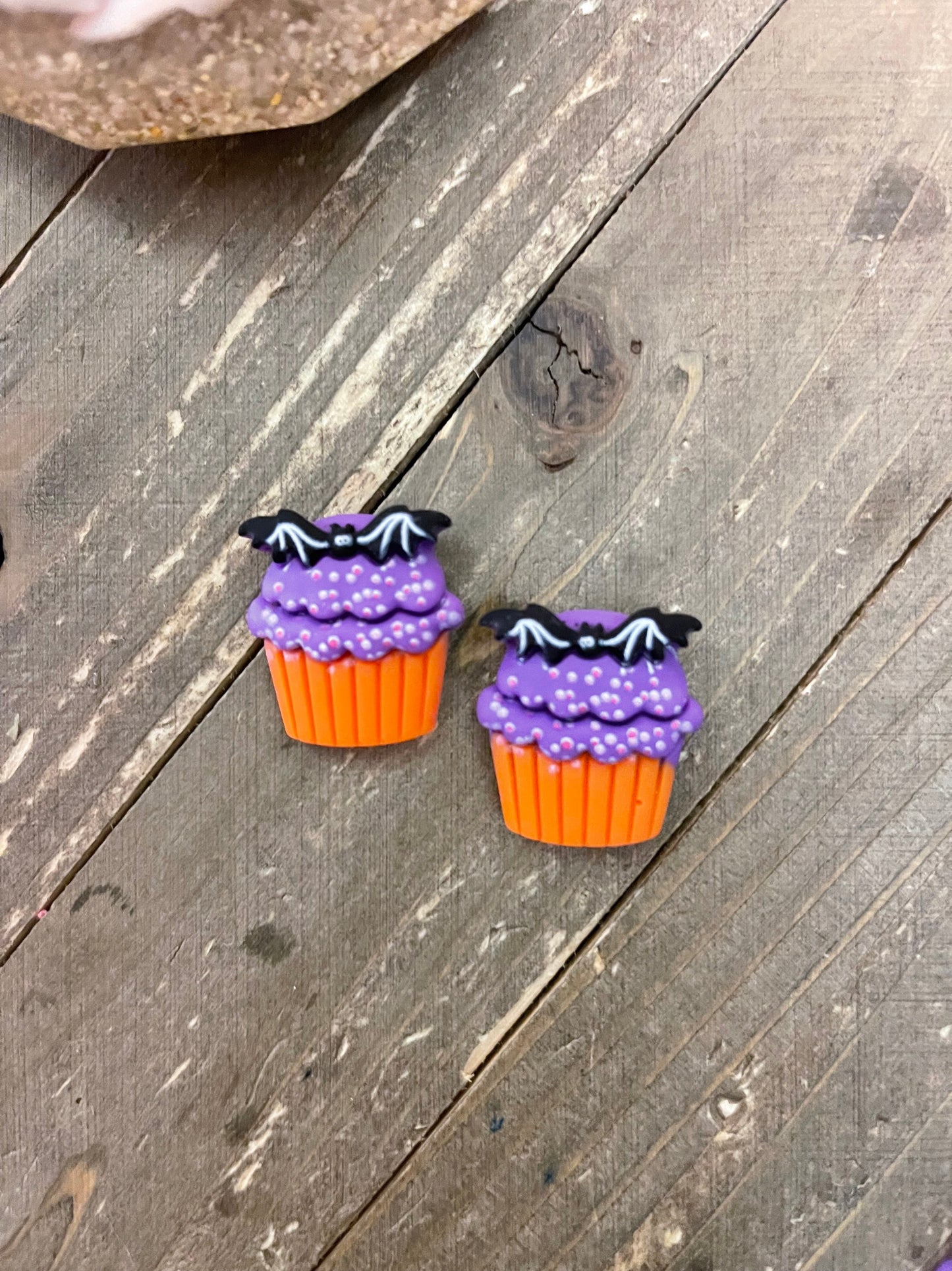 Halloween Cupcake Stud earrings- (4  to choose) (ER-308CC-CEC)