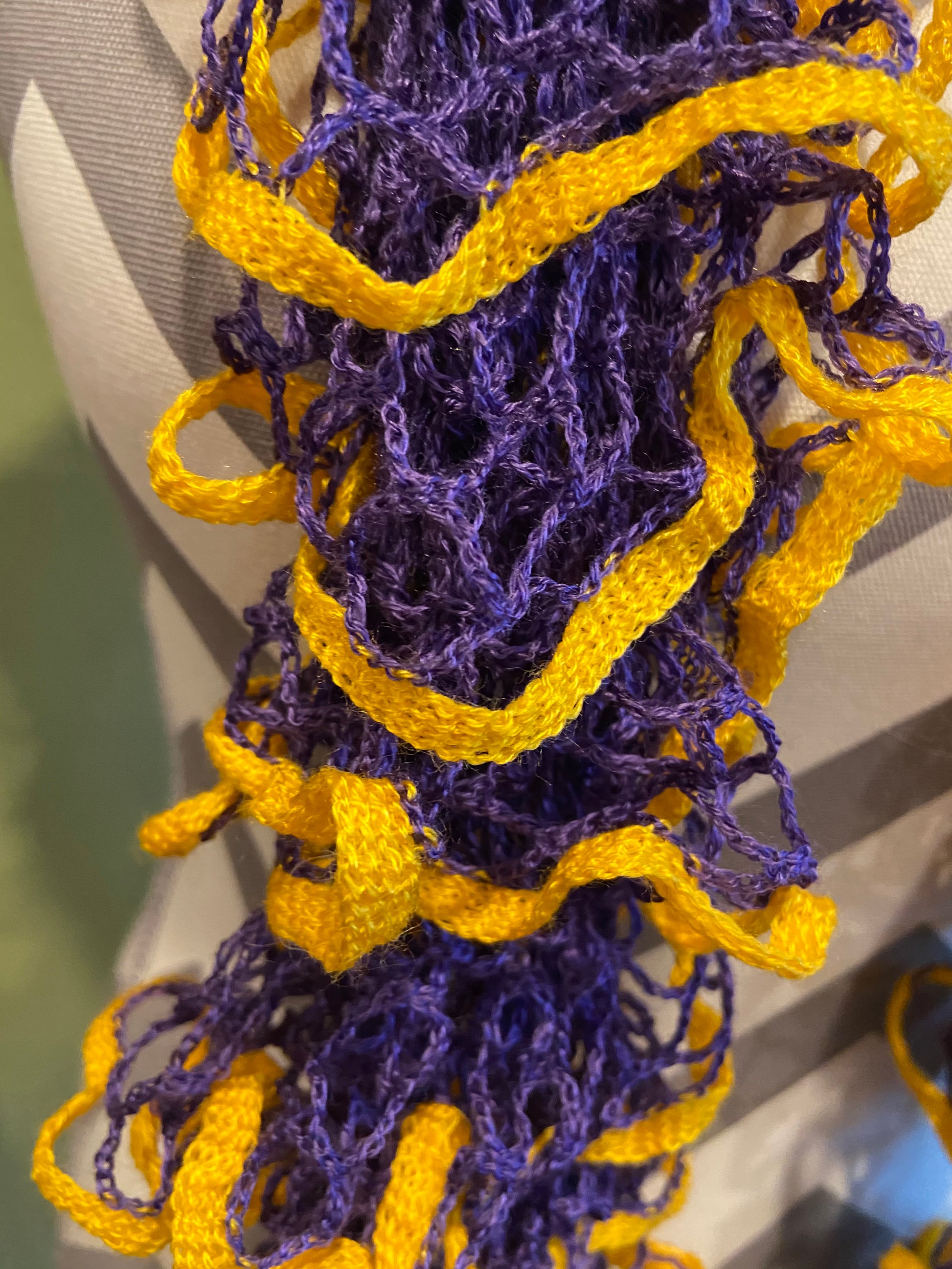 Ruffled Scarf handmade with Starbella Stripes yarn-MedalPink tiful of LOVE