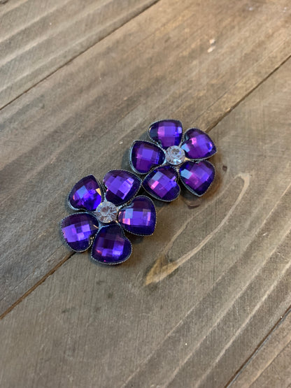 Purple Rhinestone Flower Post EarringsPink tiful of LOVE