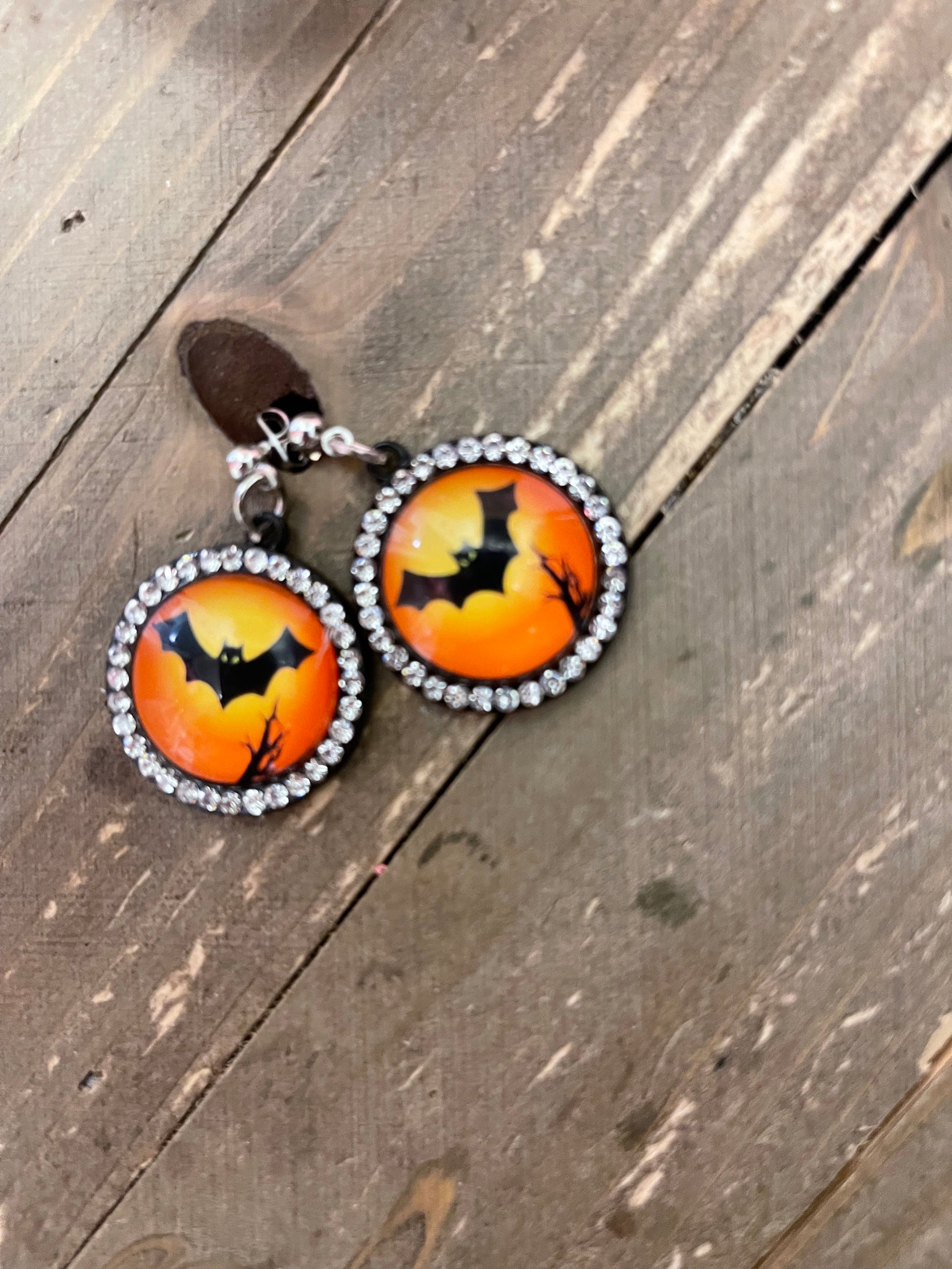 Halloween Bat Charm on a ball Post earringsPink tiful of LOVE