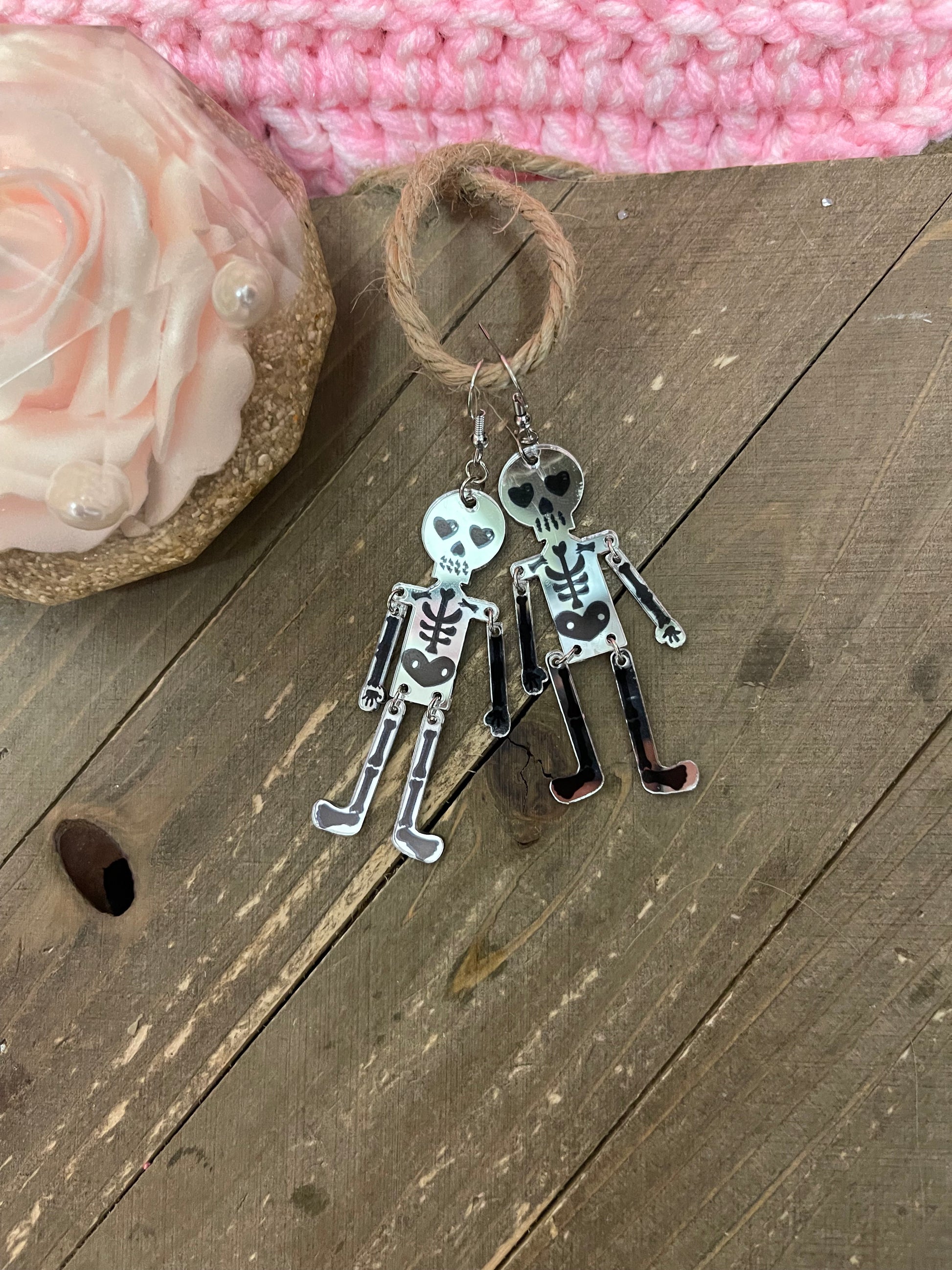 Skeleton Wire earringsPink tiful of LOVE