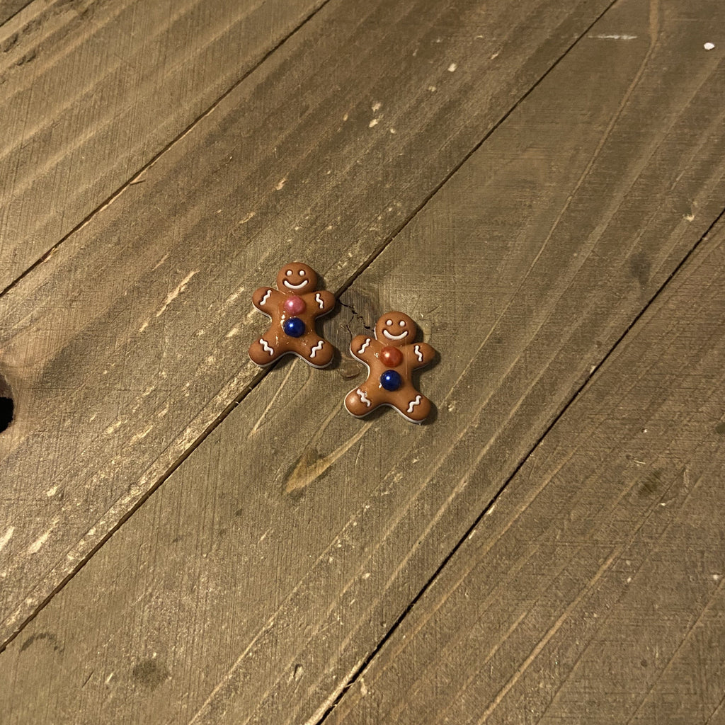 Gingerbread Post Earrings (each different colored buttons)