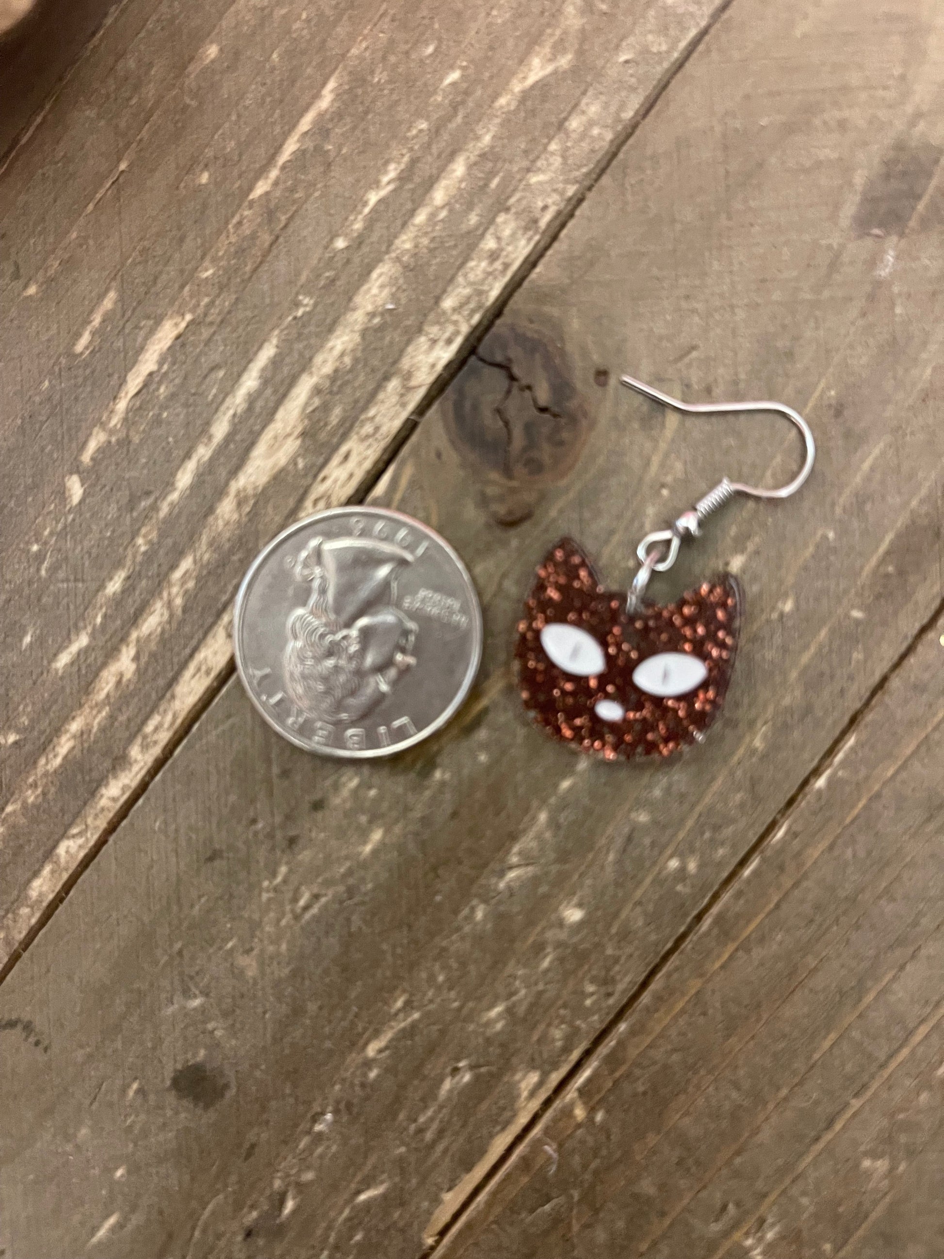 Halloween Orange Cat Face Wire EarringsPink tiful of LOVE