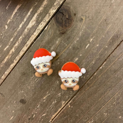 A Wonderful life-Sloth3 Christmas  Stud Earrings (ER-314-2sloth-CEC)